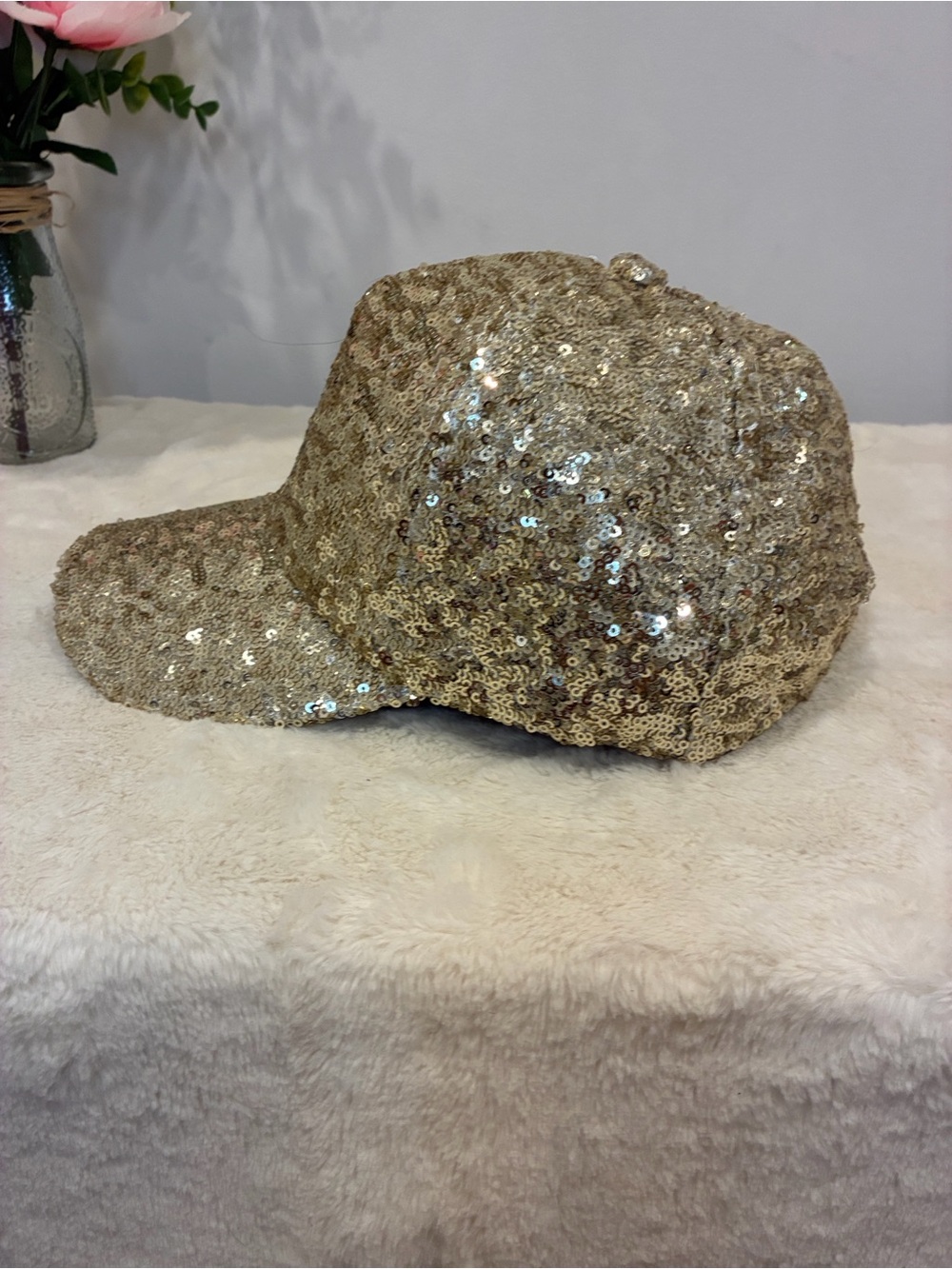 Sequin Baseball Cap - Gold - Picture 2 of 6